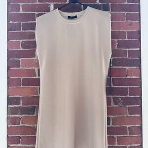 Rachel Zoe Neutral Beige Crewneck Tunic Top